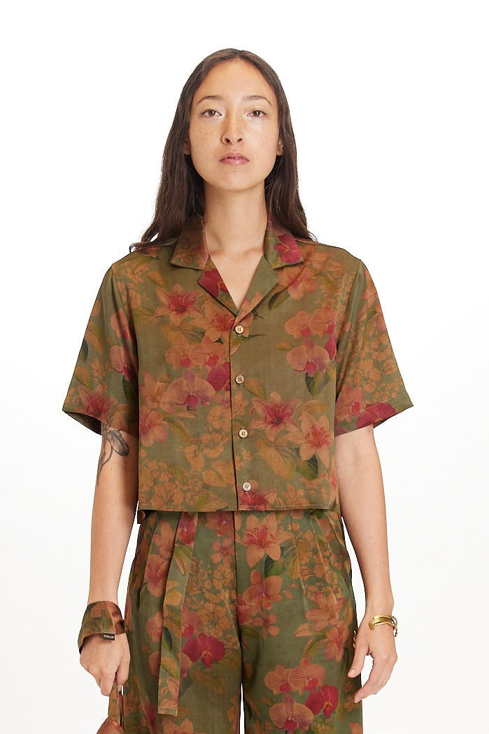 Nani Cropped Camp Collar Shirt