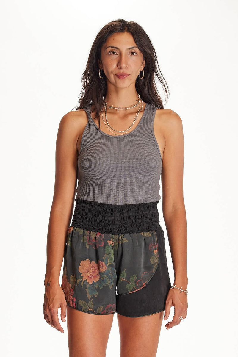 Slate Organic Hemp/Cotton Waffle Tank