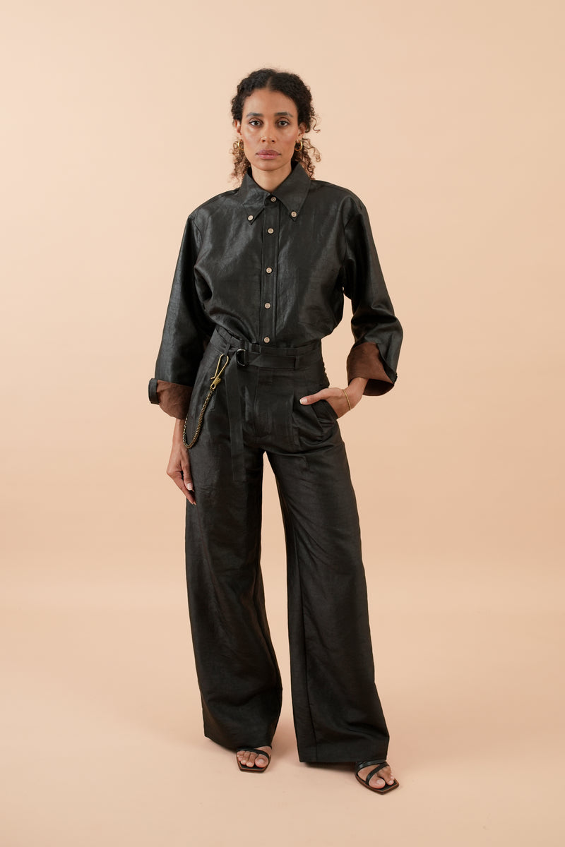 Obsidian Belted Trouser