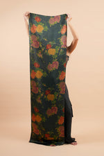 Midnight Peony Flow Scarf