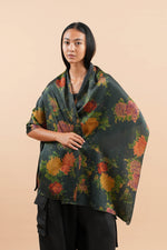 Midnight Peony Flow Scarf