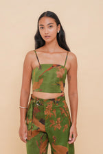 Verdant Cranes Spaghetti Crop Top
