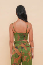 Verdant Cranes Spaghetti Crop Top