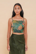 Floral Dawn + Rust Tie Back Top