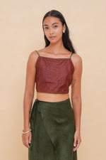 Floral Dawn + Rust Tie Back Top