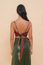 Floral Dawn + Rust Tie Back Top