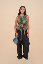 Black Raffia Cargo Pant