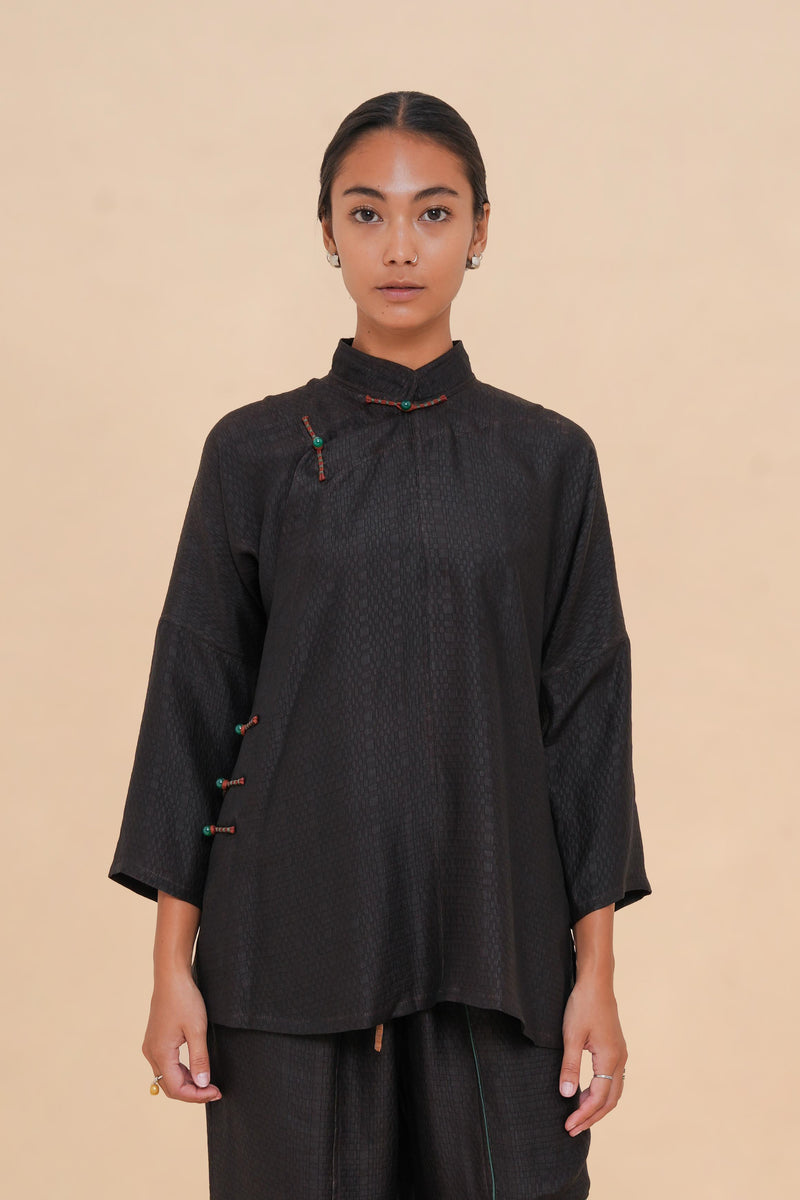 Black Raffia Tunic