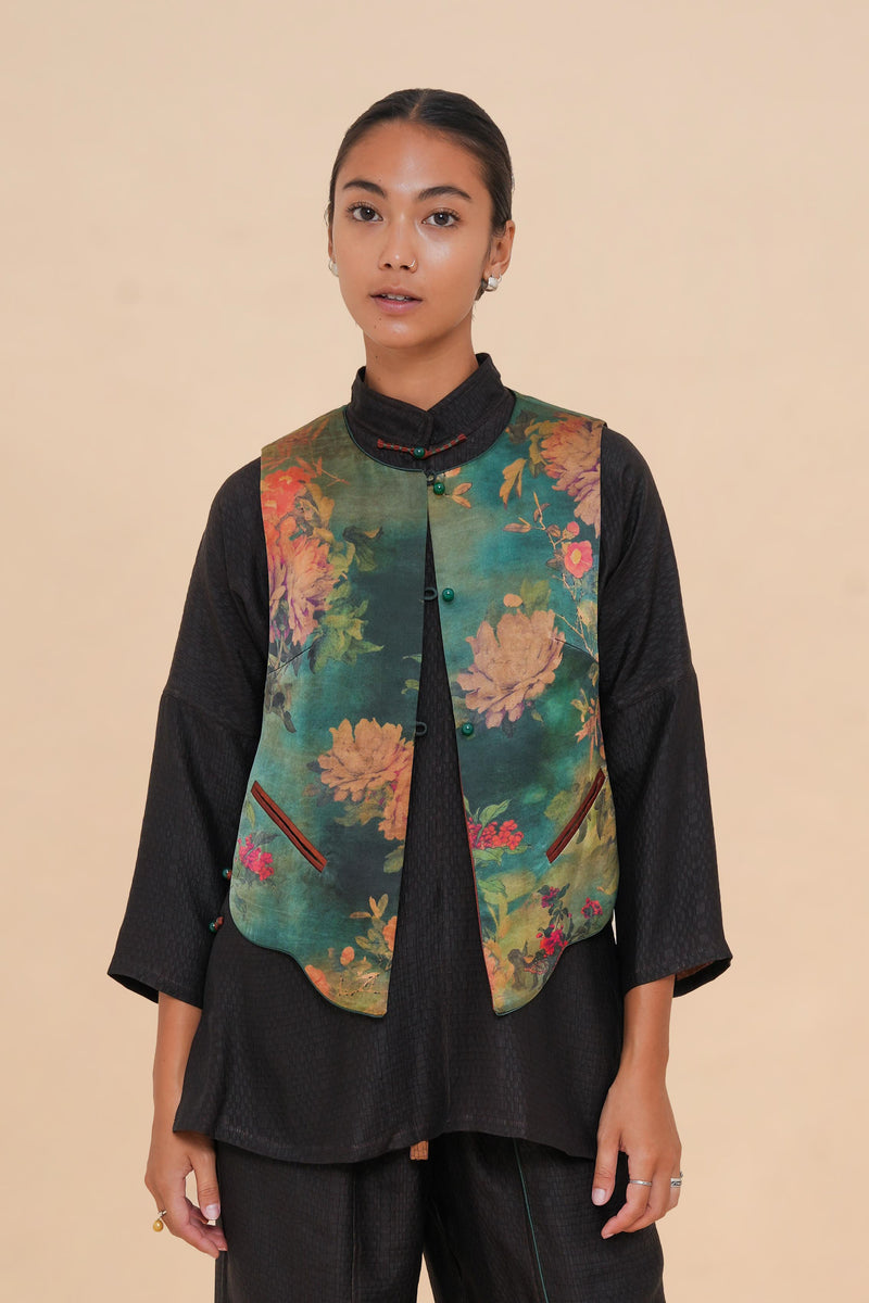 Floral Dawn + Rust Reversible Vest