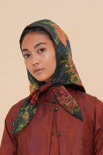 Quilted Midnight Peony + Rust Balaclava