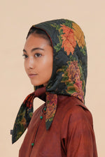 Quilted Midnight Peony + Rust Balaclava