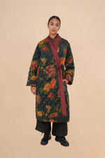 Reversible Midnight Peony + Rust Quilted Cloud Robe