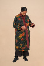 Reversible Midnight Peony + Rust Quilted Cloud Robe