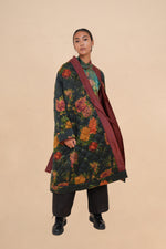 Reversible Midnight Peony + Rust Quilted Cloud Robe
