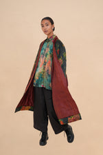 Reversible Midnight Peony + Rust Quilted Cloud Robe
