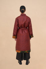 Reversible Midnight Peony + Rust Quilted Cloud Robe