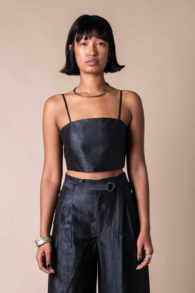 【SCENERITY】Virgin Crop Padding Maaji Verdant Breeze Ripple Fixed Triangle Bikini Top