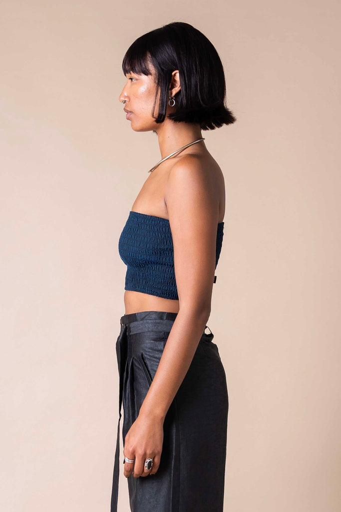 tope information｜tube top OTVEE Womens Tube Tops Blue Yellow Hibiscus Flowers