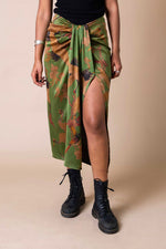 Verdant Cranes Midi Skirt