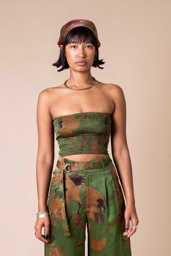Verdant Cranes Tube Top – Ziran