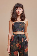 Black Dahlia Spaghetti Crop Top