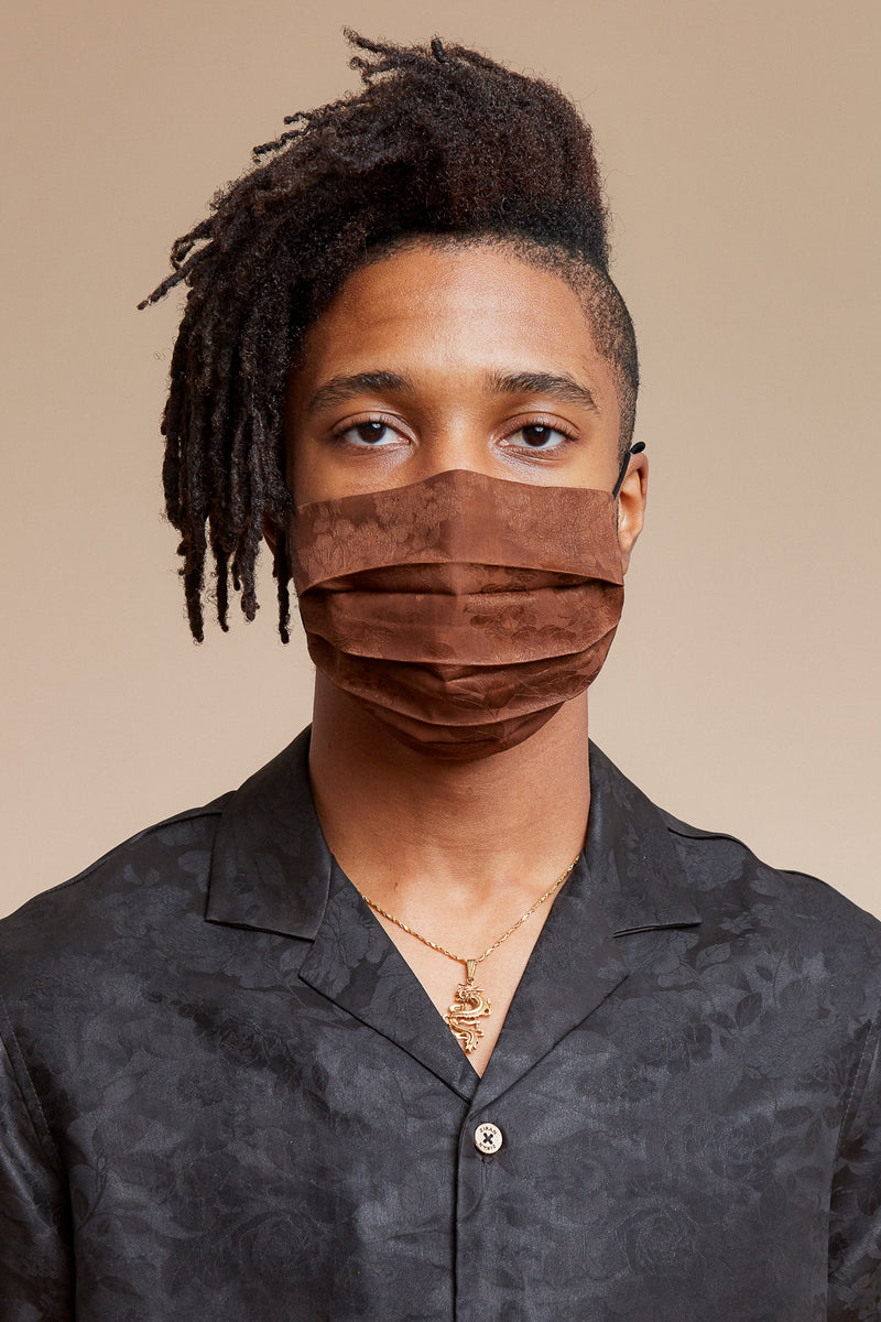 Brown Roses Reversible Facemask