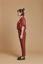 Cherry Pleated Trouser