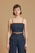 Indigo Cobra Spaghetti Crop Top