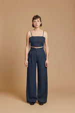 Indigo Cobra Spaghetti Crop Top