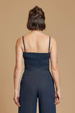 Indigo Cobra Spaghetti Crop Top