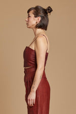 Rust Spaghetti Crop Top