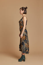 Soaring Cranes Ruched Slip Dress