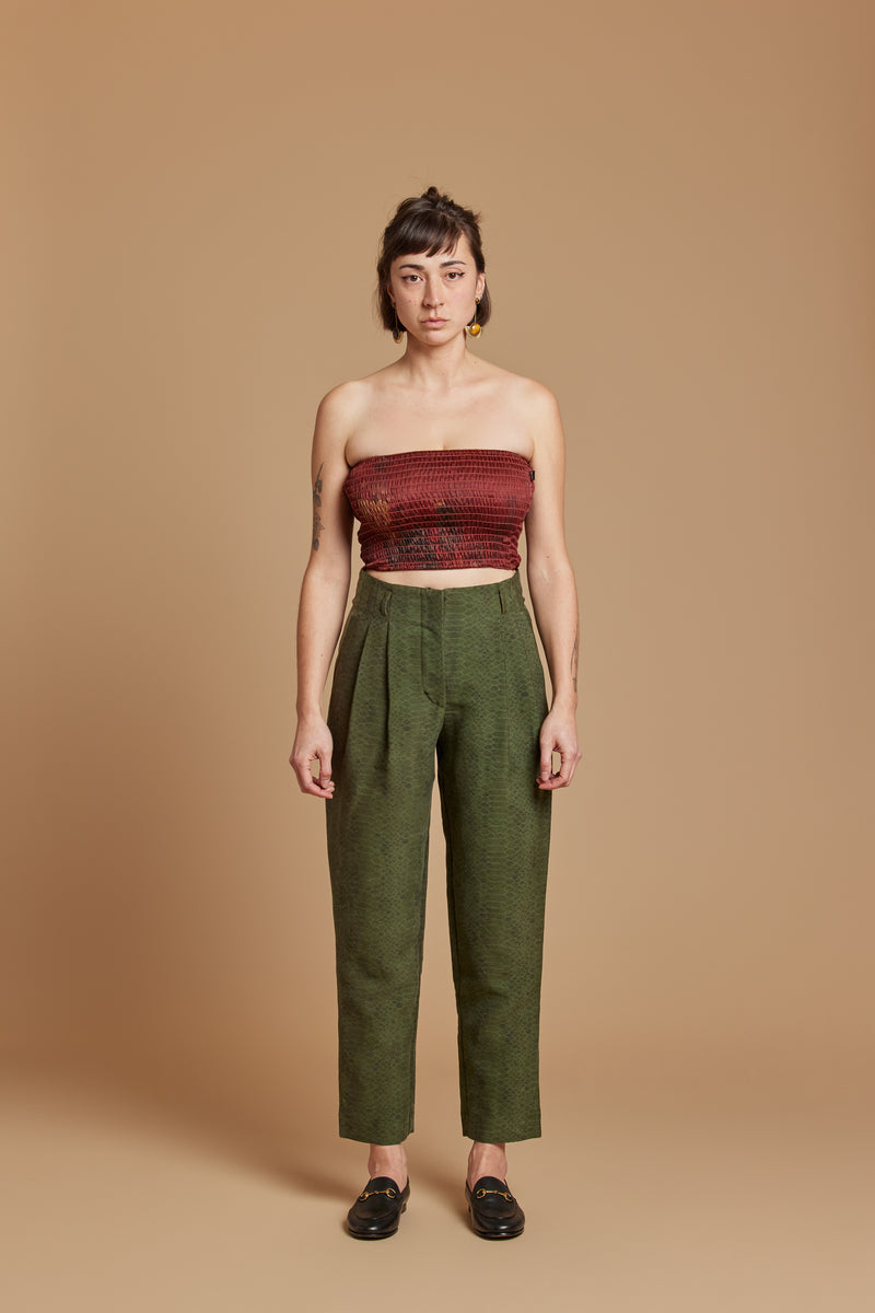 Emerald Cobra Pleated Trouser