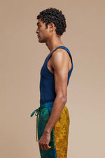 Navy Organic Hemp/Cotton Waffle Tank