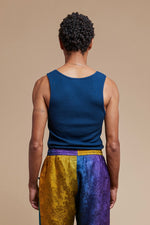 Navy Organic Hemp/Cotton Waffle Tank