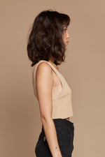 Tan Organic Hemp/Cotton Waffle Tank