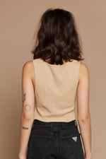 Tan Organic Hemp/Cotton Waffle Tank