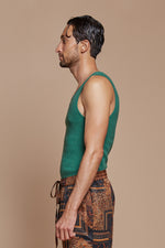 Green Organic Hemp/Cotton Waffle Undershirt