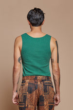 Green Organic Hemp/Cotton Waffle Undershirt