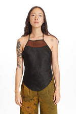 Black Plisse Reversible Backless Dudou Top