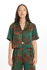 Ocean Cropped Camp Collar Shirt