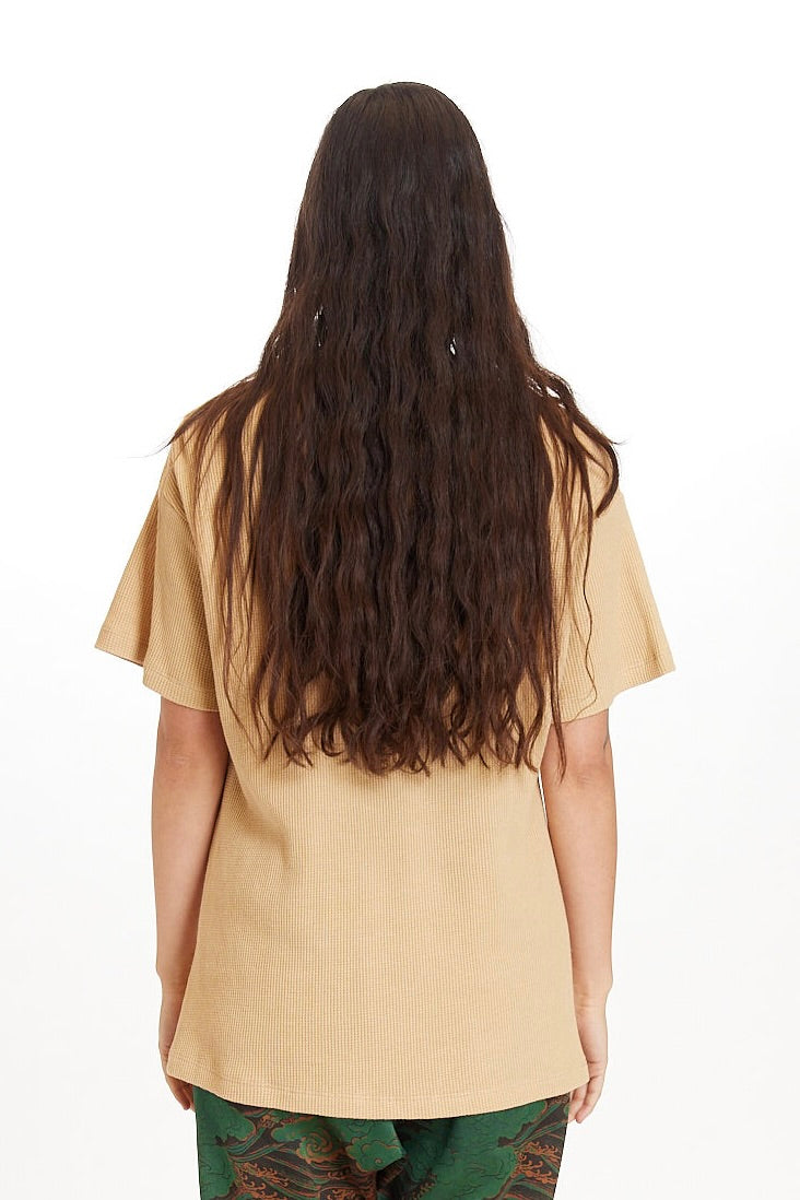 Tan Organic Hemp/Cotton Waffle T-Shirt