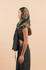 Midnight Peony Flow Scarf