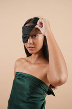 Black Raffia Reversible Eyemask