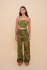 Verdant Cranes Spaghetti Crop Top