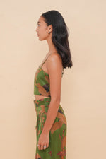 Verdant Cranes Spaghetti Crop Top