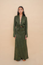 Emerald Snake Floor-length Wrap Skirt