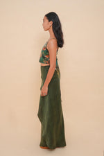 Emerald Snake Floor-length Wrap Skirt