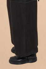 Black Raffia Drawstring Pant