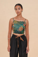 Floral Dawn + Rust Tie Back Top